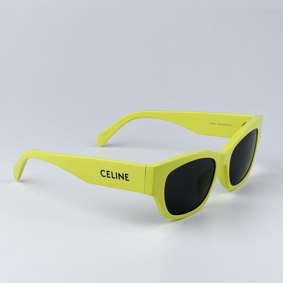Celine MONOCHROMS CL40197U 93A  Men BRAND NEW Sunglasses Lime Green Grey Cat Eye - Picture 5 of 11